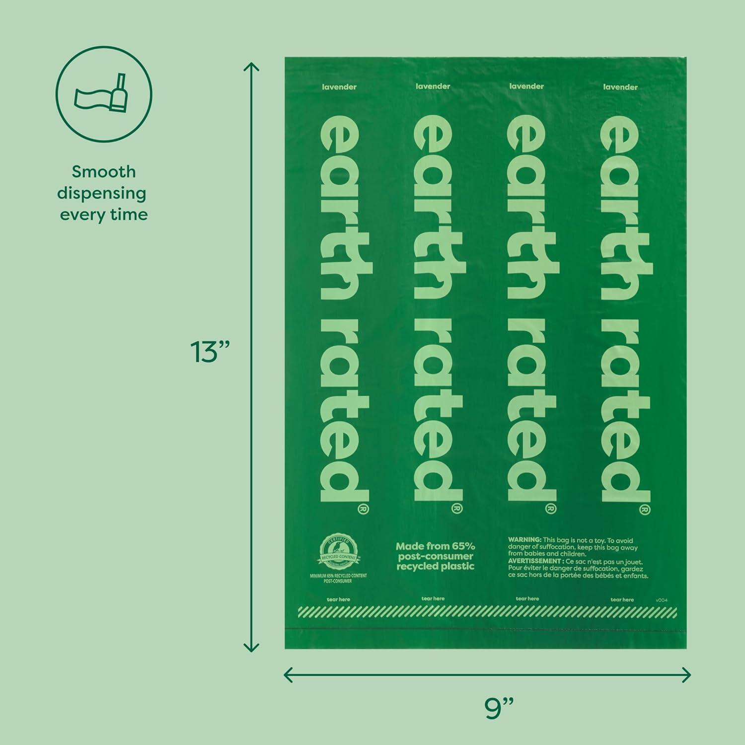 imageEarth Rated Dog Poop Bag Holder Durable and Guaranteed Leakproof Lavender Scented 1 Dispenser and 900 Bags1 Dispenser 15 Bags