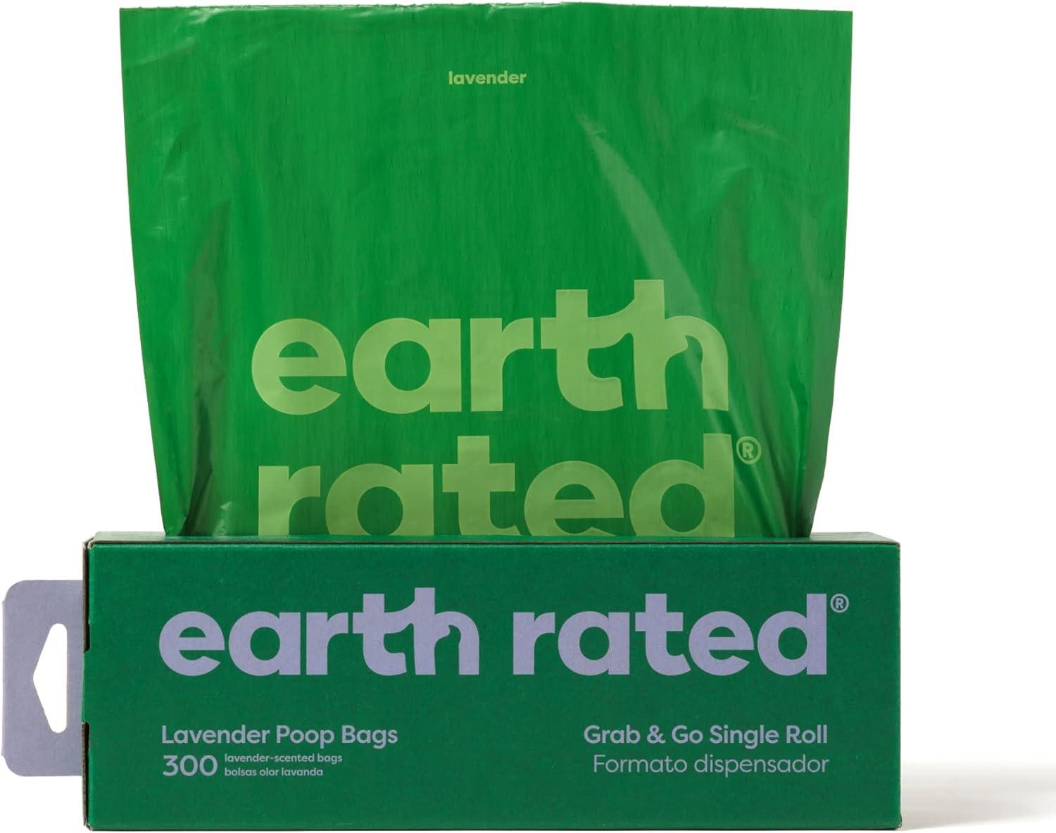 imageEarth Rated Dog Poop Bags Thick Grab and Go Single Roll Ideal for Backyard Pickups Lavender Scented 100 CountLavender