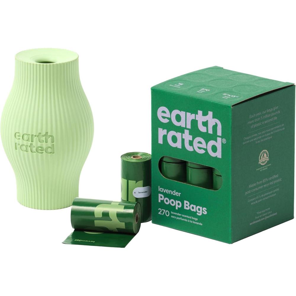 imageEarth Rated Pick Up ampamp Play Bundle Includes 270 LavenderScented Poop Bags and 1 Large Treat Toy