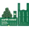 Earth Rated Dog Poop Bags with Handles on Refill Rolls, Easy-Tie on a Compact Roll, Extra Wide Opening, Guaranteed Leak-Proof, Unscented, 105 on Rolls(105 Roll Bags)